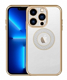 Eiroo Gold Series iPhone 12 Pro Tal Kamera Korumal Gold Silikon Klf
