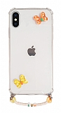 Eiroo Gummy iPhone X / Xs Turuncu Ayckl Kiiye zel Harfli effaf Ultra Koruma Klf