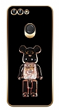 Eiroo Huawei P Smart 2018 Lite Candy Bear Standl Siyah Silikon Klf