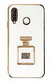 Eiroo Huawei P30 Lite Aynal Parfm Standl Beyaz Silikon Klf