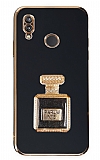Eiroo Huawei P20 Lite Aynal Parfm Standl Siyah Silikon Klf
