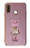 Eiroo Huawei P30 Lite Candy Bear Standl Mor Silikon Klf