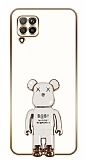 Eiroo Huawei P40 Lite Baby Bear Standl Beyaz Silikon Klf