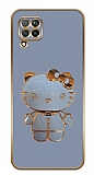 Eiroo Huawei P40 Lite Kitty Standl Mavi Silikon Klf