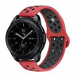 Eiroo Huawei Watch GT 2 Silikon Spor Krmz-Gri Kordon (46 mm)