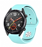 Eiroo Huawei Watch GT 2 Spor Silikon Turkuaz Kordon (46 mm)