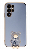 Eiroo Samsung Galaxy S23 Ultra Lks Ay Standl Mavi Silikon Klf