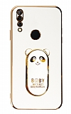 Eiroo Huawei Y9 Prime Baby Panda Standl Beyaz Silikon Klf