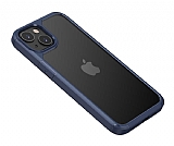 Eiroo Hybrid Color iPhone 13 Mavi Silikon Klf