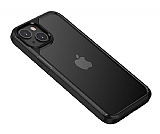 Eiroo Hybrid Color iPhone 13 Mini Siyah Silikon Klf