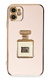 Eiroo iPhone 11 Aynal Parfm Standl Pembe Silikon Klf