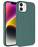 Eiroo iPhone 11 MagSafe zellikli Yeil Silikon Klf