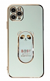 Eiroo iPhone 11 Pro Baby Panda Standl Yeil Silikon Klf