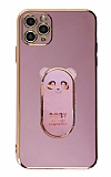 Eiroo iPhone 11 Pro Baby Panda Standl Mor Silikon Klf