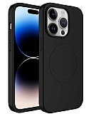 Eiroo iPhone 11 Pro MagSafe zellikli Siyah Silikon Klf
