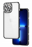 Eiroo iPhone 12 Pro Kamera Korumal Tal Siyah Silikon Klf