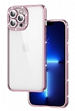 Eiroo iPhone 12 Pro Max Kamera Korumal Tal Rose Gold Silikon Klf