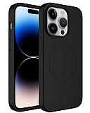 Eiroo iPhone 12 Pro Max MagSafe zellikli Siyah Silikon Klf