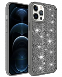 Eiroo iPhone 12 Pro Max Simli Siyah Silikon Klf