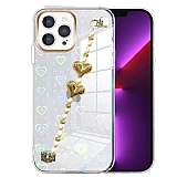 Eiroo iPhone 13 Pro Hologram Kalpli Zincirli effaf Rubber Klf