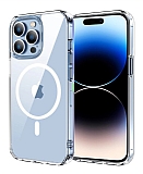 Eiroo iPhone 14 Pro Manyetik zellikli Wireless effaf Silikon Klf