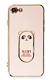Eiroo iPhone 7/8 Baby Panda Standl Pembe Silikon Klf