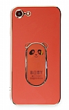 Eiroo iPhone 7/8 Baby Panda Standl Krmz Silikon Klf