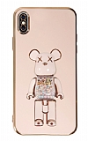 Eiroo iPhone X / XS Candy Bear Standl Pembe Silikon Klf