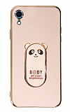 Eiroo iPhone XR Baby Panda Standl Pembe Silikon Klf