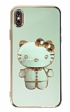 Eiroo iPhone XS Max Aynal Kitty Standl Yeil Silikon Klf