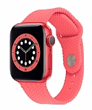 Eiroo KRD-37 Apple Watch 4 / Watch 5 Pembe Silikon Kordon 44mm