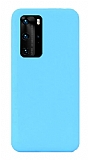 Eiroo Lansman Huawei P40 Pro Mavi Silikon Klf