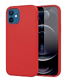 Eiroo Lansman iPhone 12 Mini 5.4 in Bordo Silikon Klf