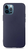 Eiroo Lansman iPhone 12 Pro Max 6.7 in Lacivert Silikon Klf