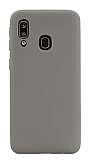 Eiroo Lansman Samsung Galaxy A20 / A30 Gri Silikon Klf