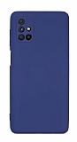 Eiroo Lansman Samsung Galaxy M51 Kamera Korumal Lacivert Silikon Klf