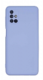Eiroo Lansman Samsung Galaxy M51 Kamera Korumal Lila Silikon Klf