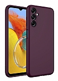 Eiroo Lansman Samsung Galaxy M14 Kamera Korumal Koyu Mor Silikon Klf