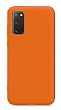 Eiroo Lansman Samsung Galaxy S20 FE Turuncu Silikon Klf