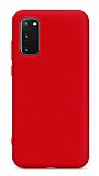Eiroo Lansman Samsung Galaxy S20 FE Krmz Silikon Klf