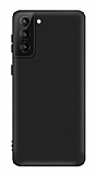 Eiroo Lansman Samsung Galaxy S21 Siyah Silikon Klf