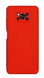 Eiroo Lansman Xiaomi Poco X3 / Poco X3 Pro Kamera Korumal Krmz Silikon Klf