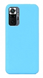Eiroo Lansman Xiaomi Redmi Note 10 Pro Mavi Silikon Klf