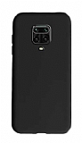 Eiroo Lansman Xiaomi Redmi Note 9 Pro Siyah Silikon Klf