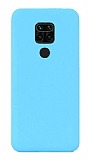 Eiroo Lansman Xiaomi Redmi Note 9 Mavi Silikon Klf