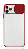 Eiroo Lens Series iPhone 11 Pro Max Krmz Silikon Klf