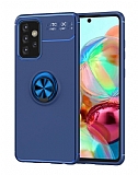 Eiroo Liquid Ring Samsung Galaxy A52 / A52 5G Standl Mavi Silikon Klf