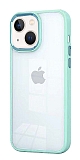 Eiroo Luxe iPhone 13 Yeil Silikon Kenarl Rubber Klf