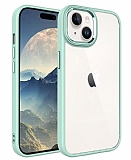 Eiroo Luxe iPhone 15 Plus Silikon Kenarl Yeil Rubber Klf