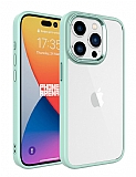 Eiroo Luxe iPhone 15 Pro Max Silikon Kenarl Yeil Rubber Klf